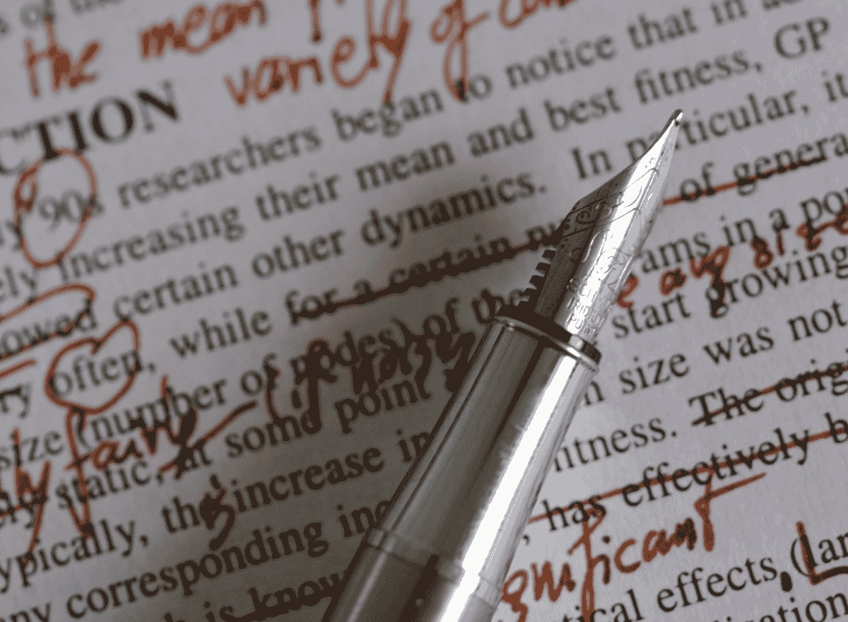 Fountain pen on annotated manuscript — On The Record